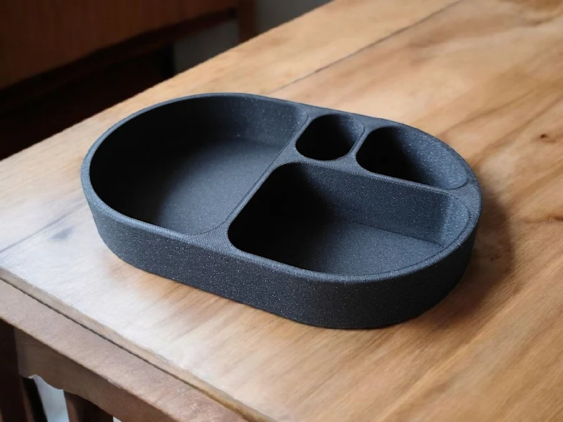 Plateau arrondi moderne pour clés et pièces