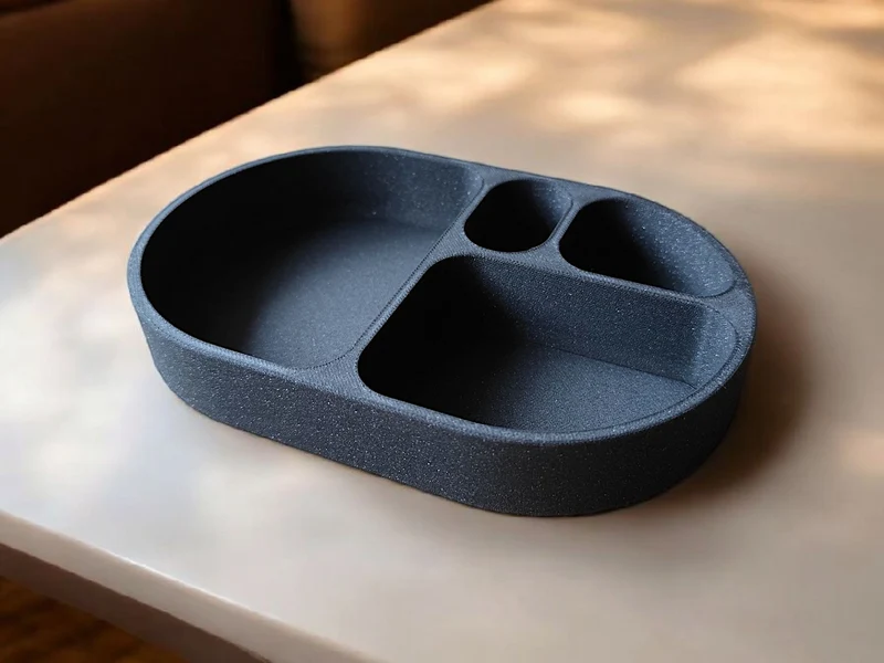 Plateau arrondi moderne pour clés et pièces