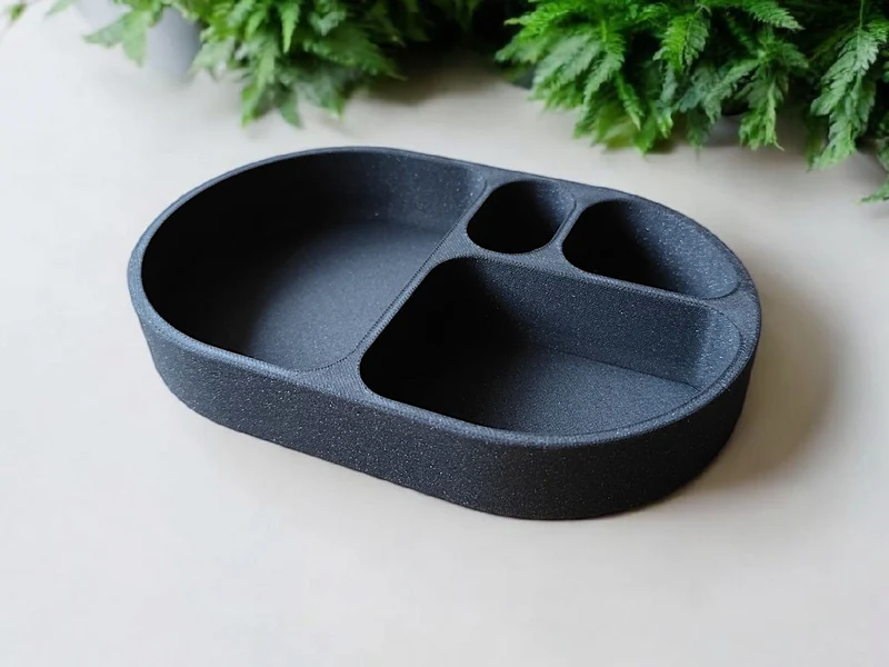 Plateau arrondi moderne pour clés et pièces