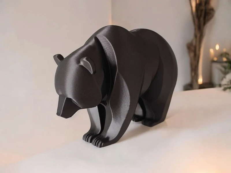 Sculpture d'ours minimaliste au design moderne