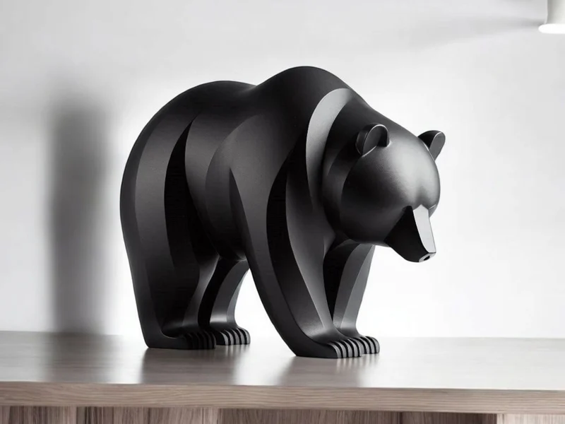 Sculpture d'ours minimaliste au design moderne