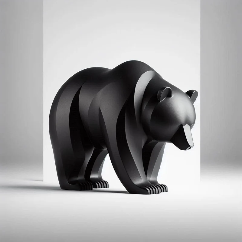 Sculpture d'ours minimaliste au design moderne