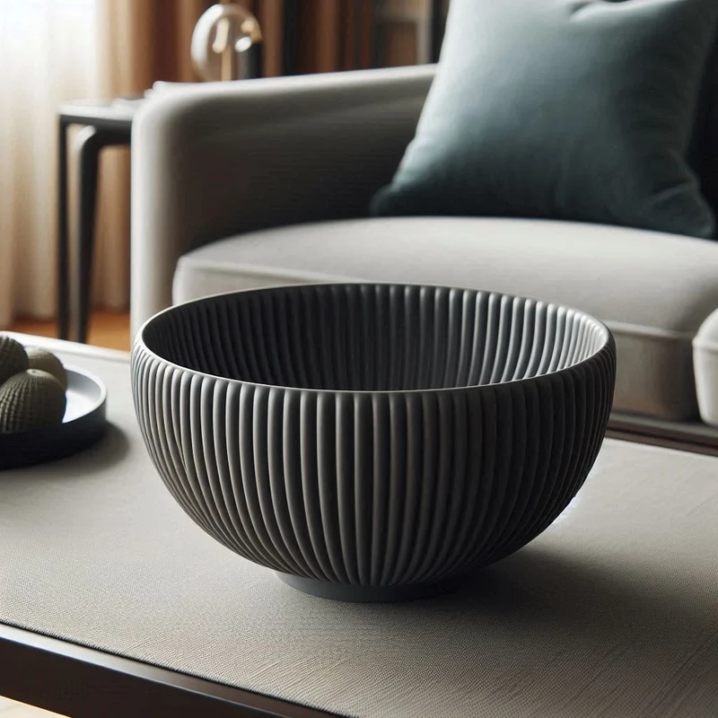 Bol décoratif rond avec un design côtelé élégant