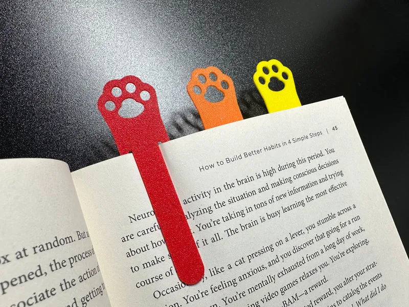 Marque-page patte de chat mignon pour les amoureux des livres