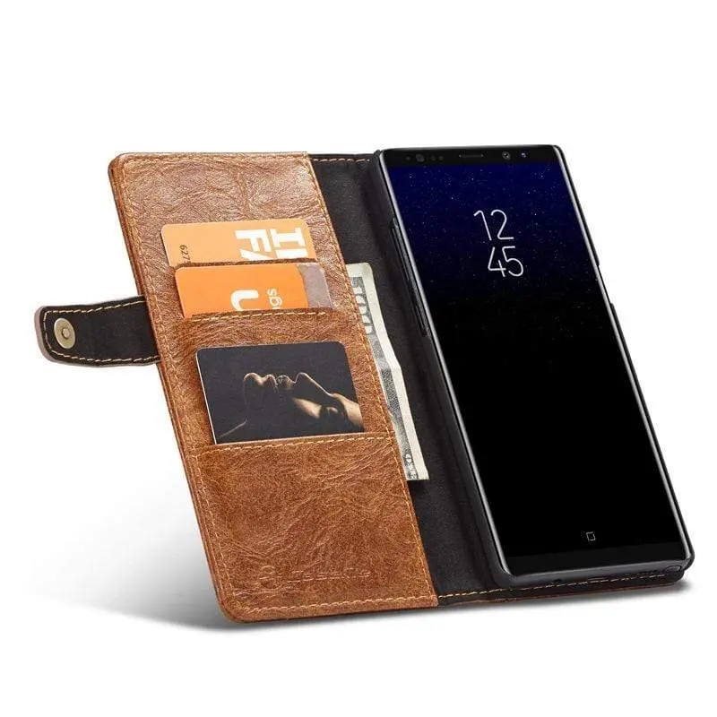 Etui portefeuille rétro cuir pour téléphone Samsung Note 8