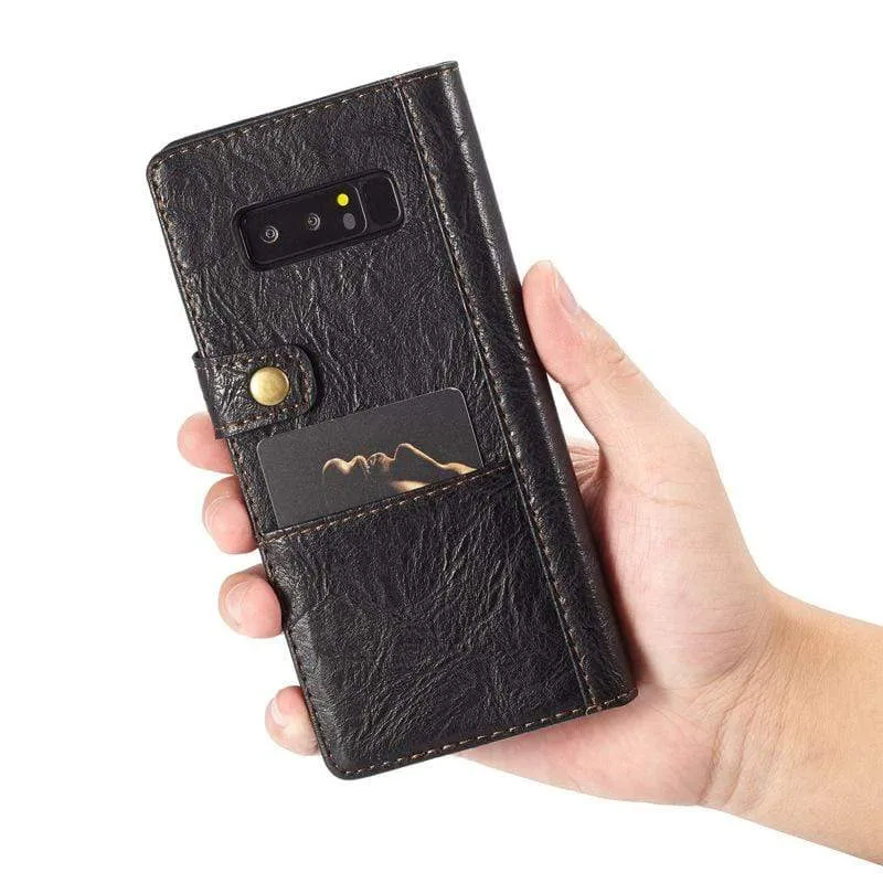 Etui portefeuille rétro cuir pour téléphone Samsung Note 8