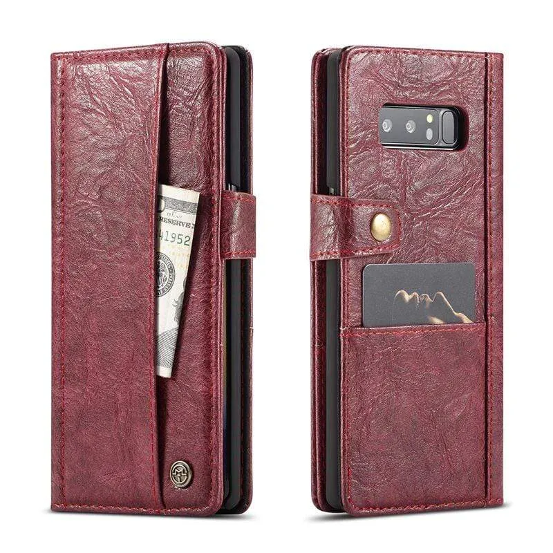 Etui portefeuille rétro cuir pour téléphone Samsung Note 8