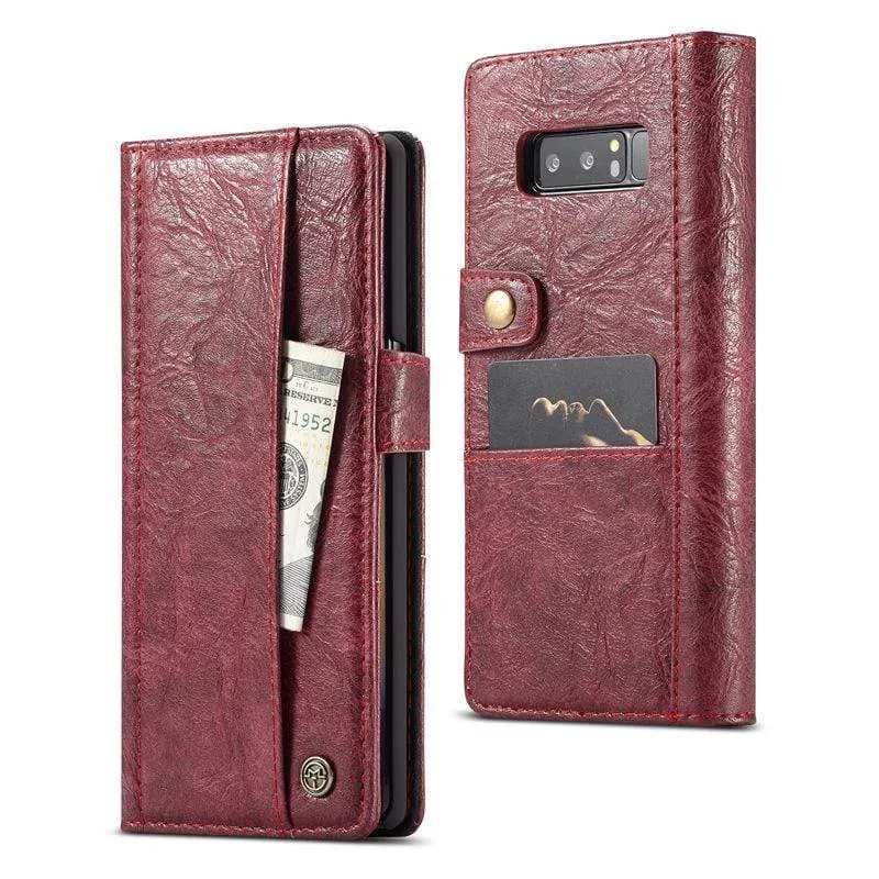 Etui portefeuille rétro cuir pour téléphone Samsung Note 8