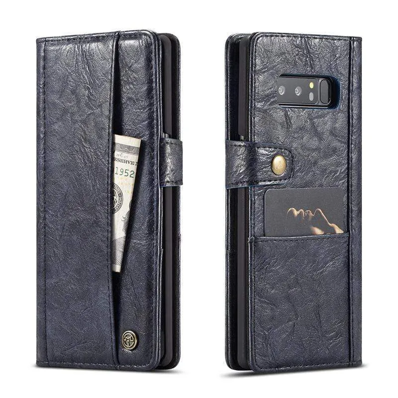 Etui portefeuille rétro cuir pour téléphone Samsung Note 8