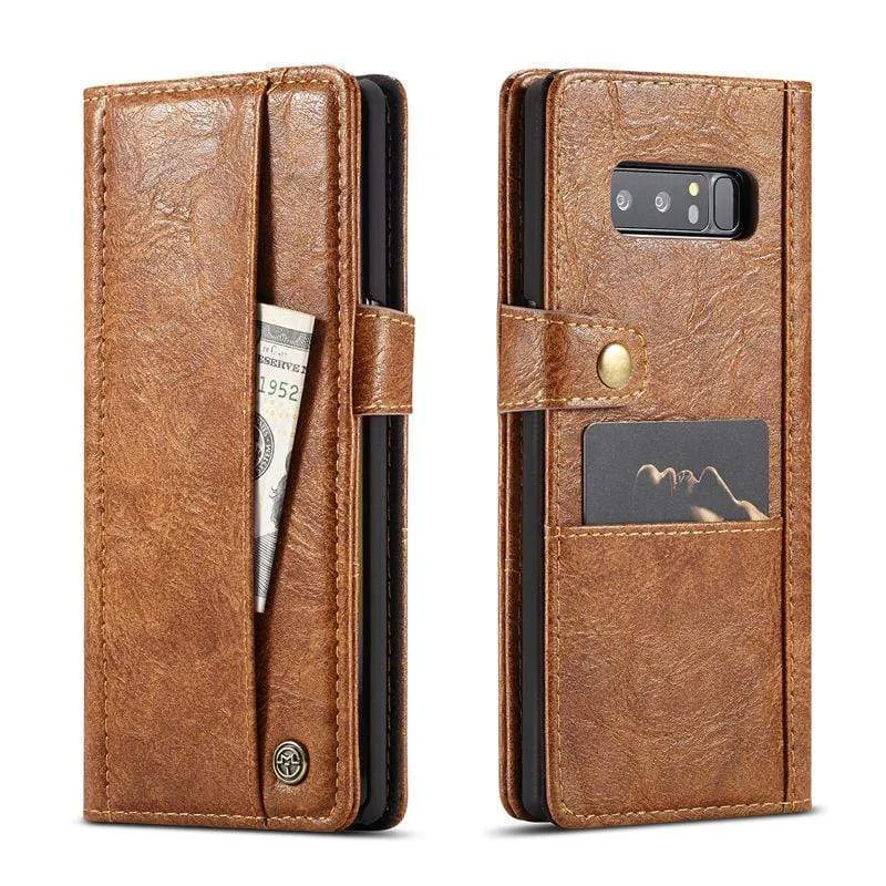 Etui portefeuille rétro cuir pour téléphone Samsung Note 8