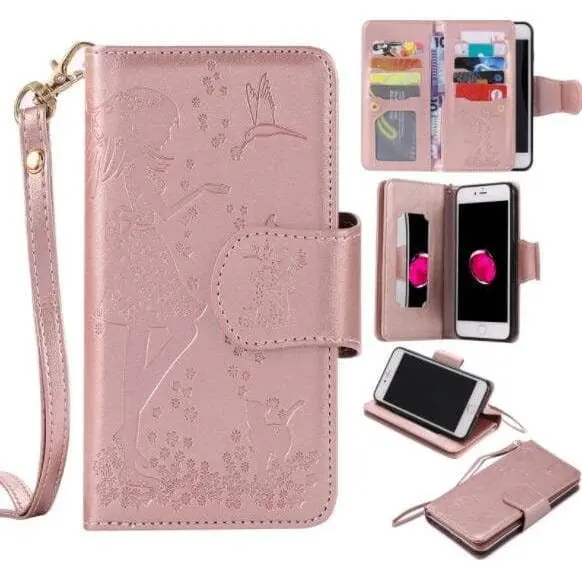 HAISSKY avec étui en cuir miroir pour iPhone 7 Plus, 6, 6S, 6plus, 5, 5s SE