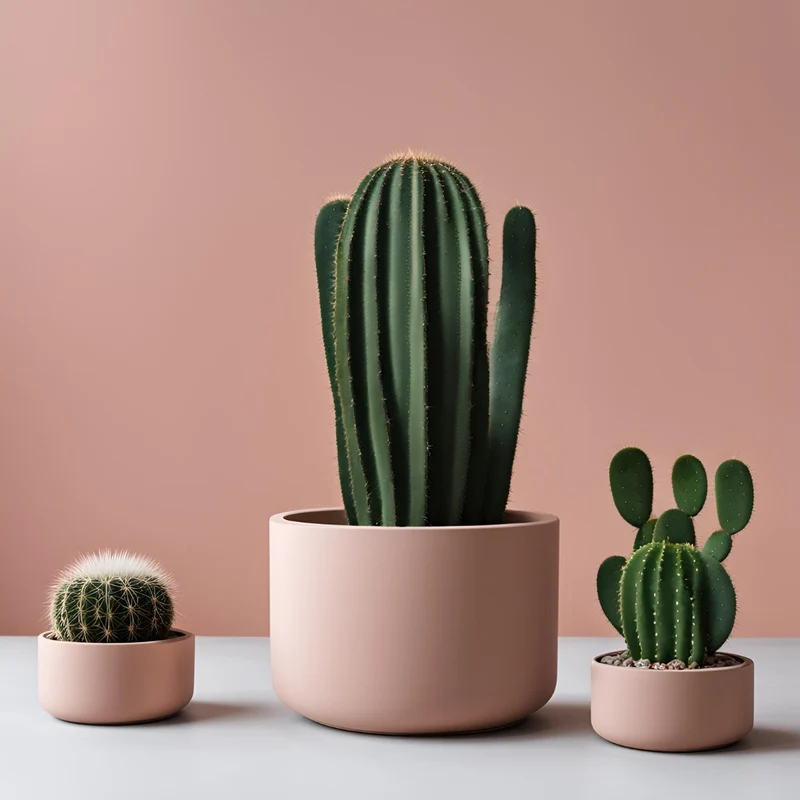 Ensemble de deux pots ronds pour cactus