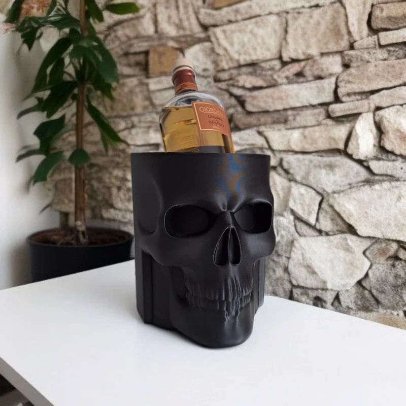 Porte-bouteille et refroidisseur à whisky en forme de crâne