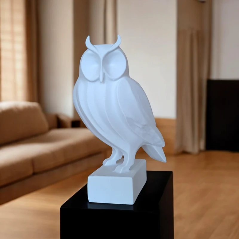 Sculpture de hibou moderne et minimaliste pour la maison
