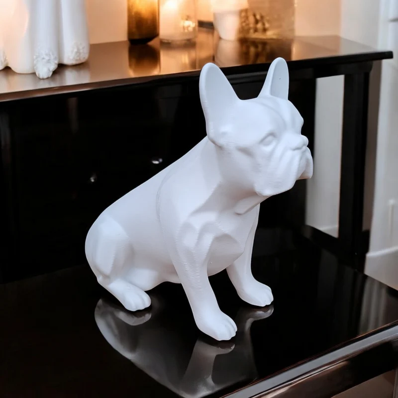 Sculpture minimaliste de bouledogue français