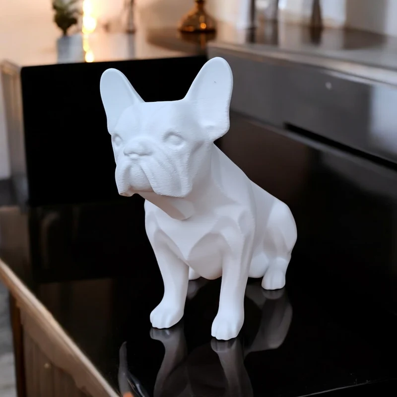 Sculpture minimaliste de bouledogue français