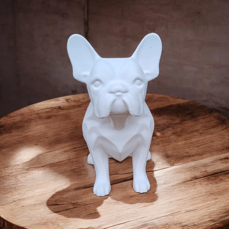Sculpture minimaliste de bouledogue français