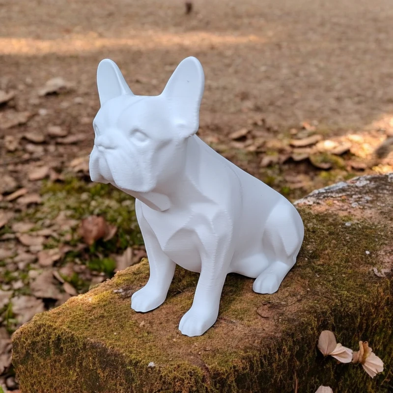 Sculpture minimaliste de bouledogue français