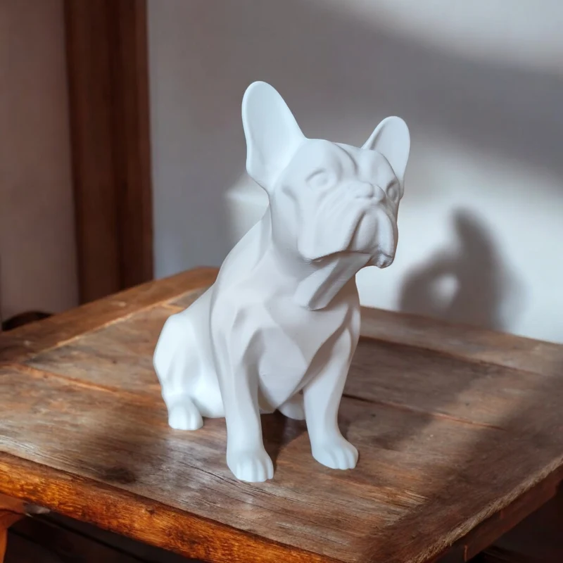 Sculpture minimaliste de bouledogue français