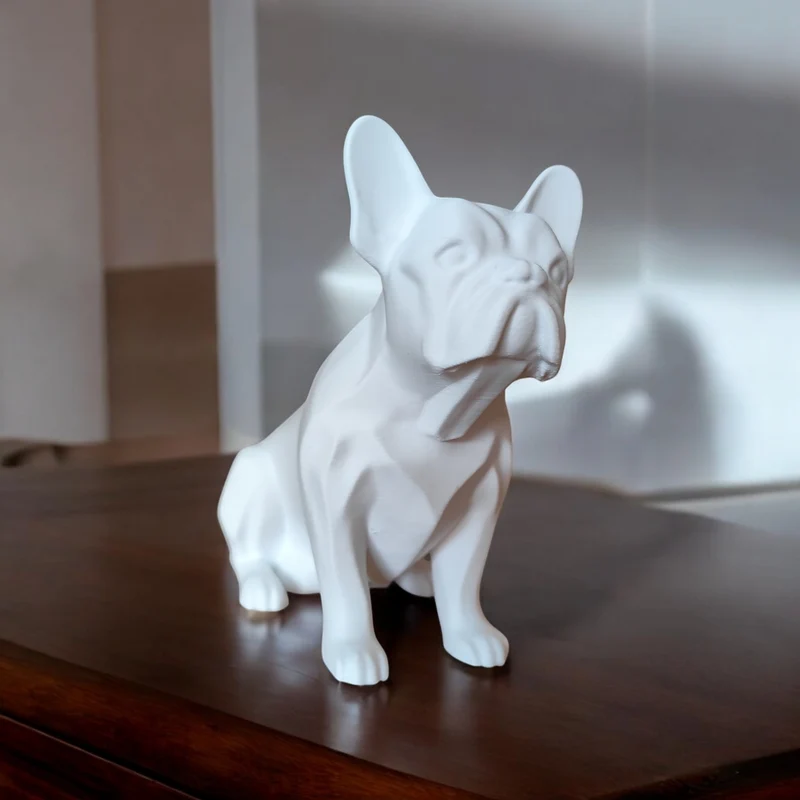 Sculpture minimaliste de bouledogue français