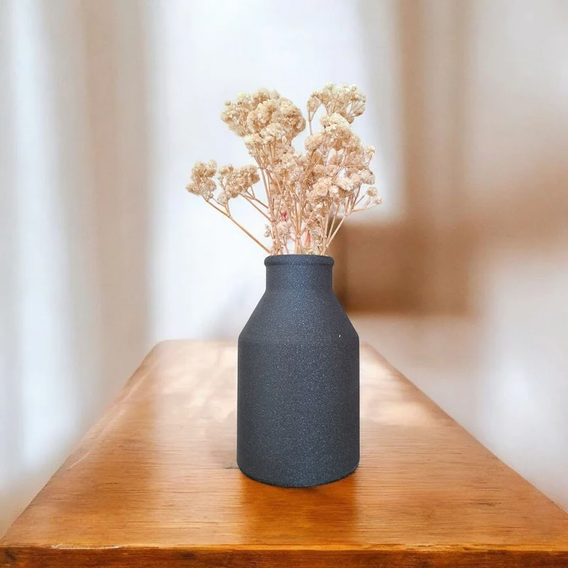 Pot en demi-lune décoratif et vase assorti