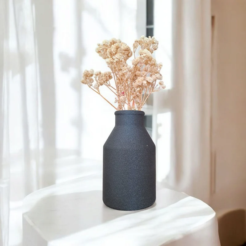 Pot en demi-lune décoratif et vase assorti