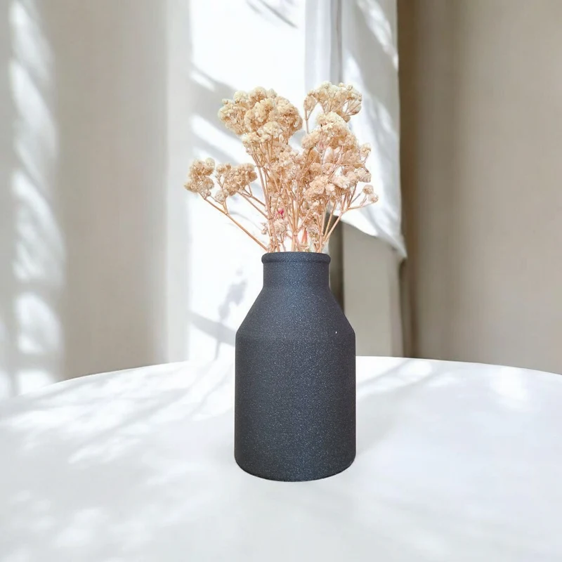 Pot en demi-lune décoratif et vase assorti