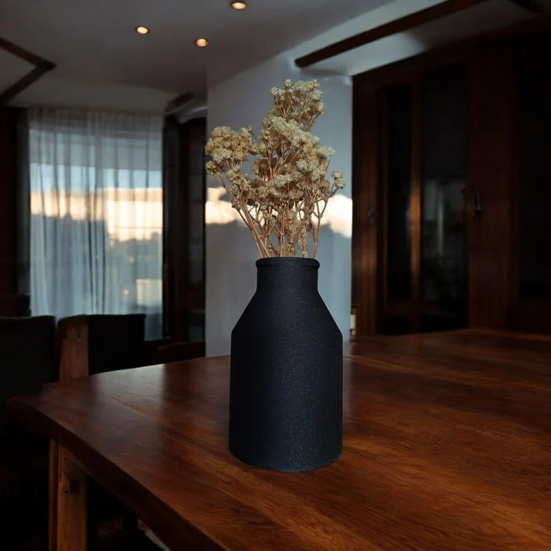 Pot en demi-lune décoratif et vase assorti