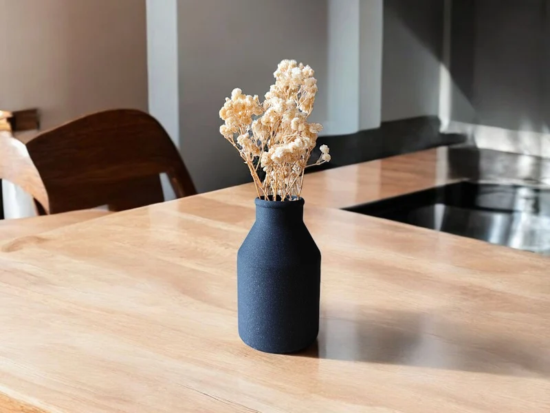 Pot en demi-lune décoratif et vase assorti