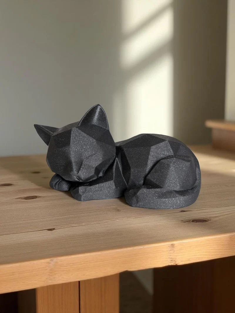 Mignon chat endormi en design Low-Poly