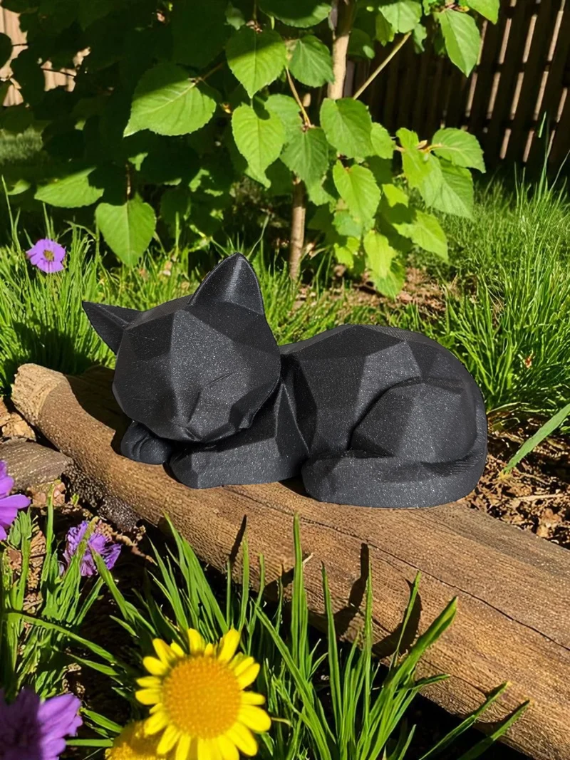 Mignon chat endormi en design Low-Poly