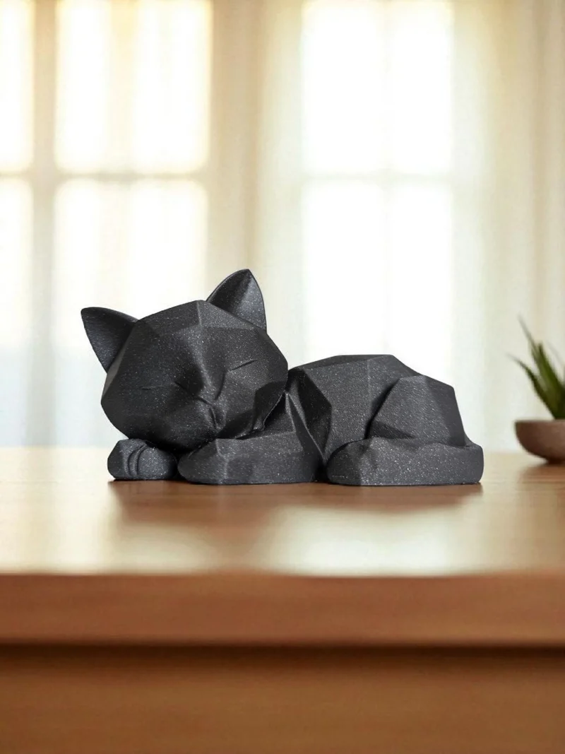 Mignon chat endormi en design Low-Poly
