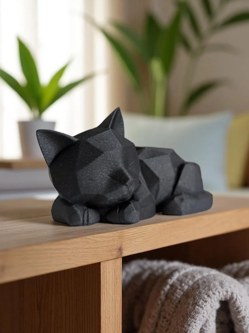 Mignon chat endormi en design Low-Poly