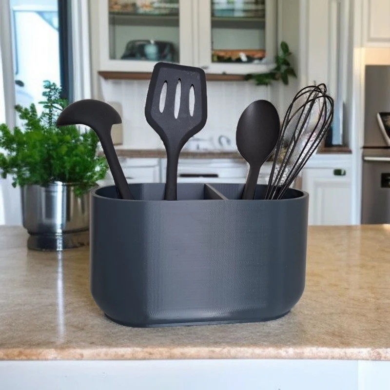 Porte-ustensiles de cuisine moderne avec deux compartiments