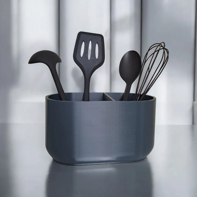 Porte-ustensiles de cuisine moderne avec deux compartiments