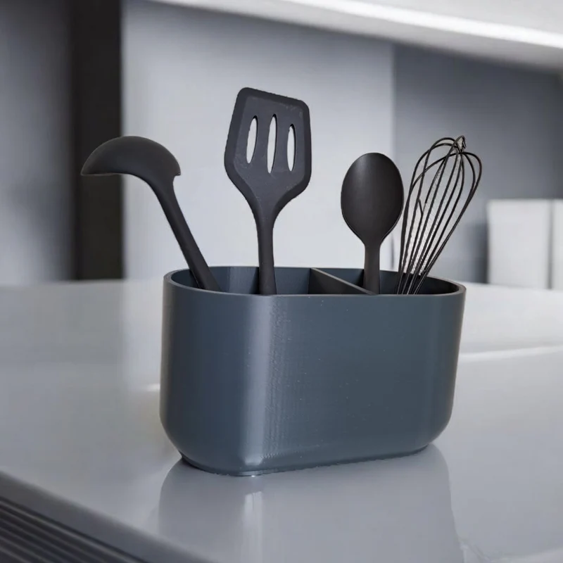 Porte-ustensiles de cuisine moderne avec deux compartiments