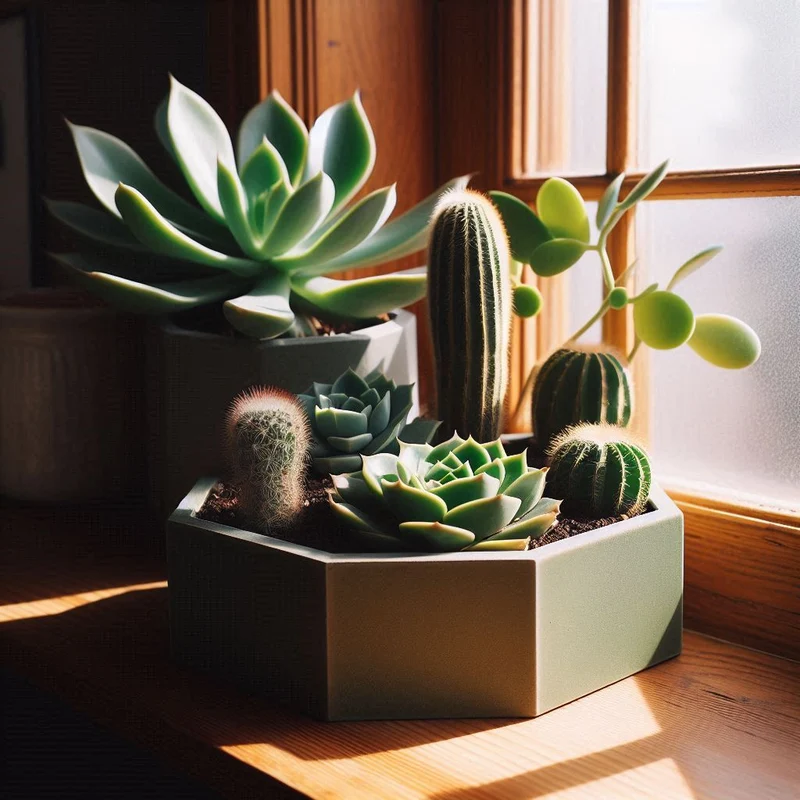 Pot de fleurs octogonal pour cactus et bonsaï
