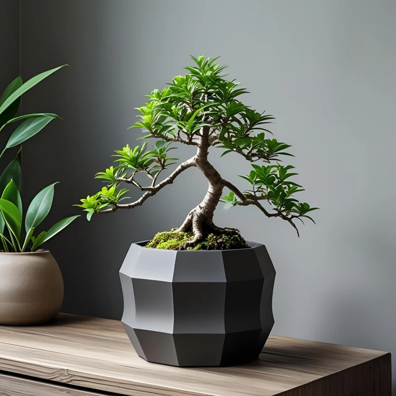 Pot de fleurs décagonal moderne au design minimaliste