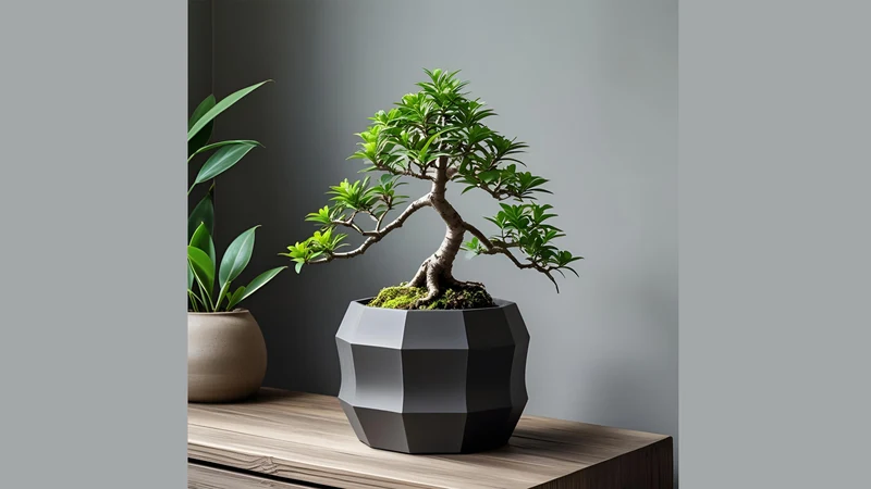 Pot de fleurs décagonal moderne au design minimaliste