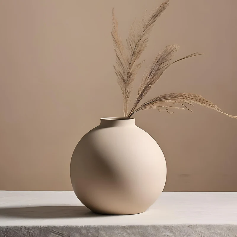 Vase au design minimaliste rond pour fleurs fraîches