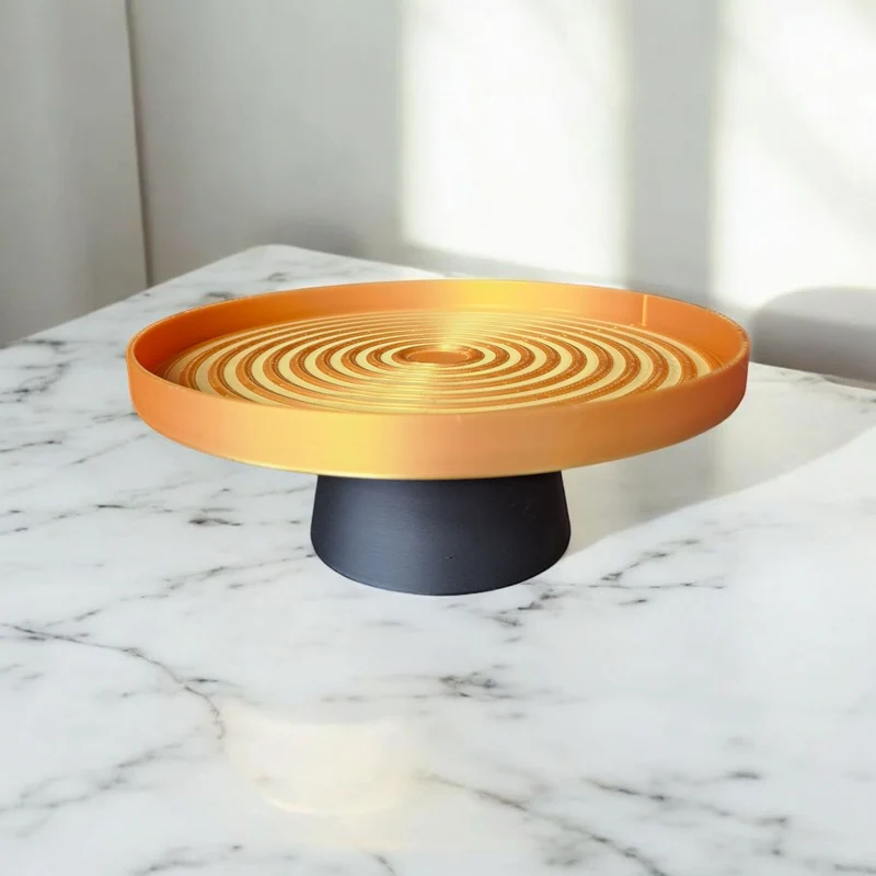 Plateau Swirl décoratif avec support assorti