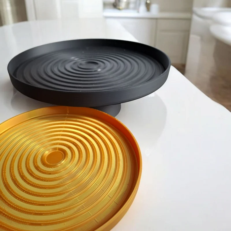 Plateau Swirl décoratif avec support assorti