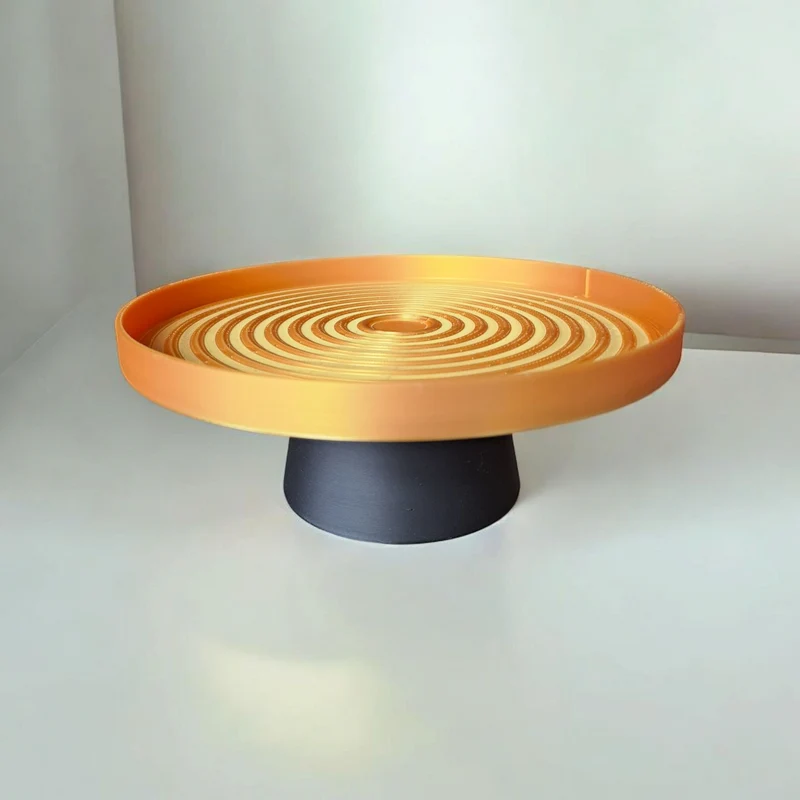 Plateau Swirl décoratif avec support assorti