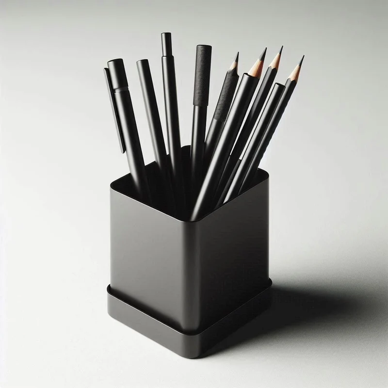 Pot à crayons minimaliste carré pour bureau