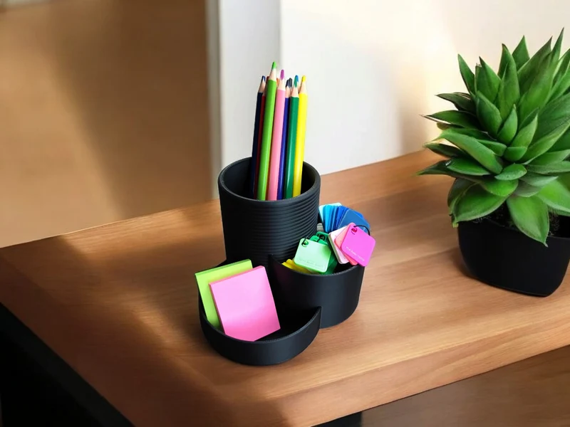 Organisateur de bureau moderne avec trois compartiments