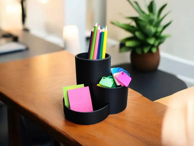 Organisateur de bureau moderne avec trois compartiments