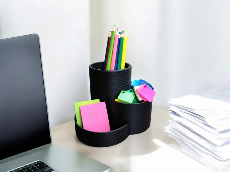 Organisateur de bureau moderne avec trois compartiments