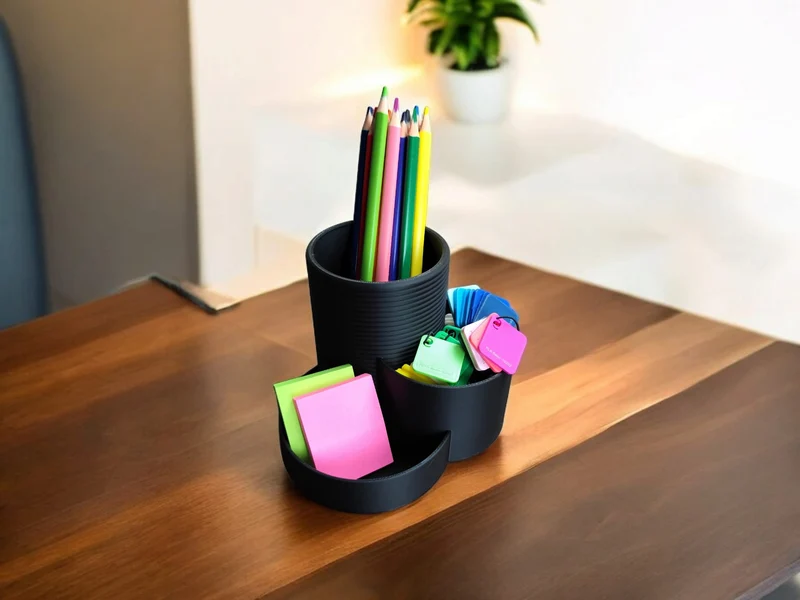 Organisateur de bureau moderne avec trois compartiments