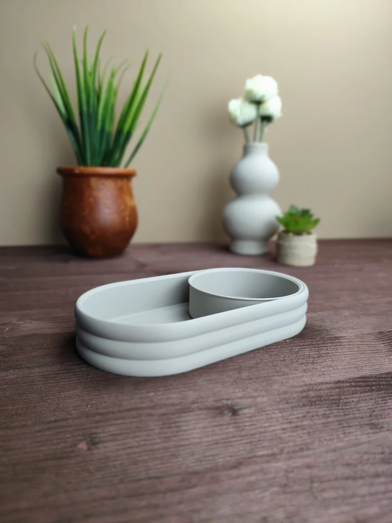 Bac de rangement moderne avec compartiment à pièces coulissant