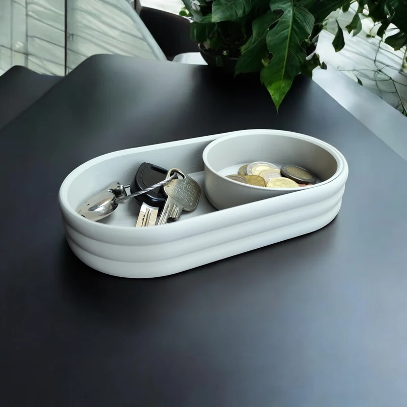 Bac de rangement moderne avec compartiment à pièces coulissant